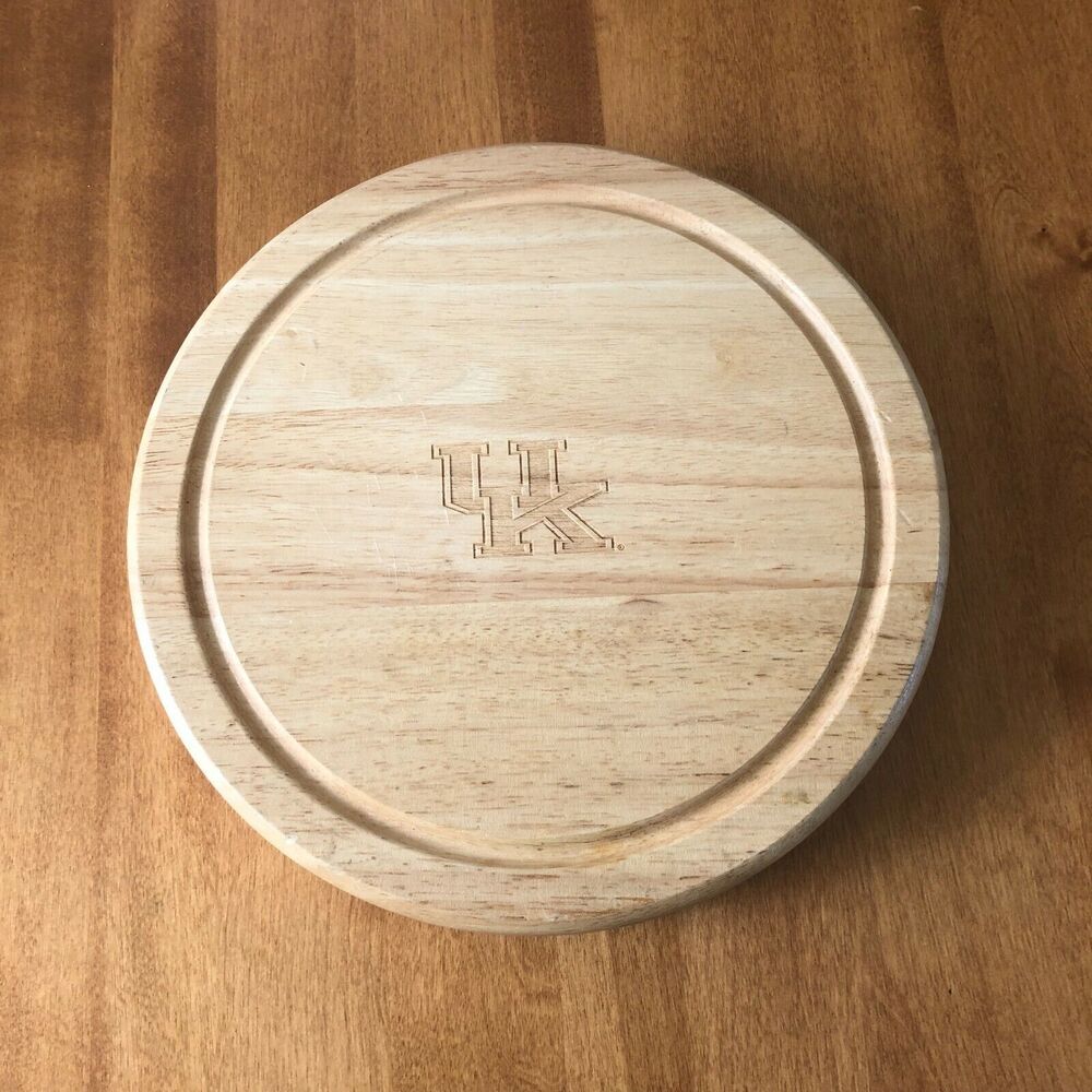 University of Kentucky Wildcats UK Engraved Wooden Cheese Board Knife Set